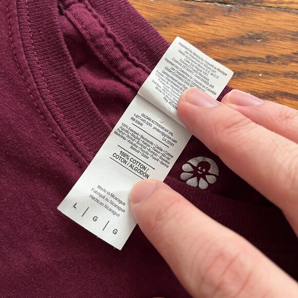 Gildan Softstyle Burgundy Red Men's T-Shirt Size L Asian Student Association ASA - Picture 4 of 5